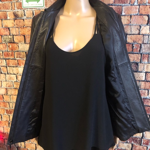 VINTAGE Lord& Taylor Buttery Leather Jacket Zip Front with 2 Slit Pockets size 6 - Picture 4 of 15